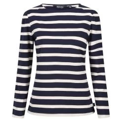 Regatta Women's Federica Striped Long Sleeve Top - Navy/Light Vanilla -Fashion Lady federica navy ltvanil 1