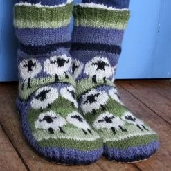 Pachamama Women's Flock Of Sheep Slipper Socks