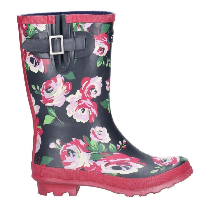 Cotswold Women's Paxfords Mid Calf Wellington Boots - Black/Flower 2 Cotswold Women's Paxfords Mid Calf Wellington Boots - Black/Flower - Image 2