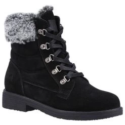 Hush Puppies Women’s Florence Boots – Black -Fashion Lady florence laced boot black 1