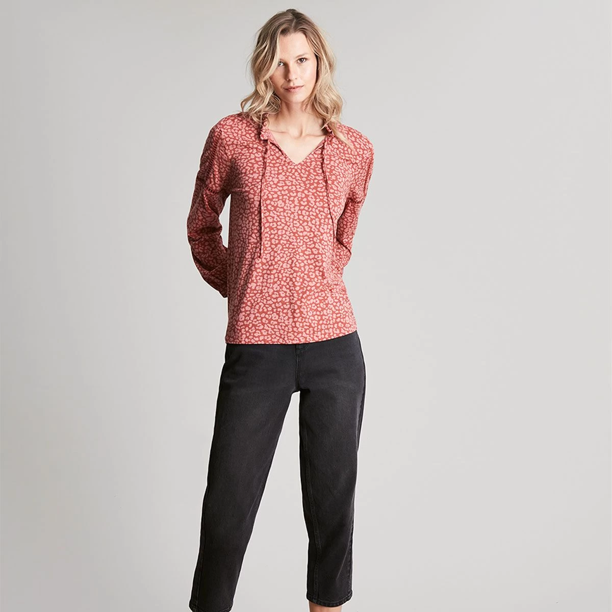 Joules Women's Frances Jersey Blouse - Orange Leopard 8 Joules Women's Frances Jersey Blouse - Orange Leopard - Image 8