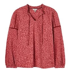 Joules Women's Frances Jersey Blouse - Orange Leopard 14 Joules Women's Frances Jersey Blouse - Orange Leopard -Fashion Lady frances orange leopard