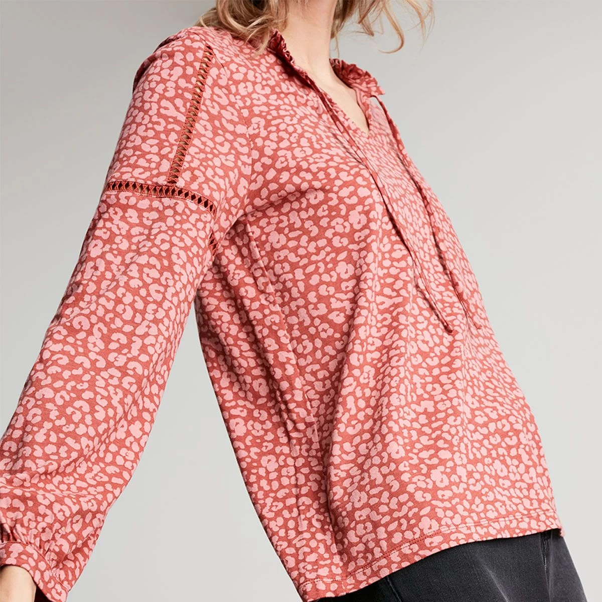 Joules Women's Frances Jersey Blouse - Orange Leopard 5 Joules Women's Frances Jersey Blouse - Orange Leopard - Image 5