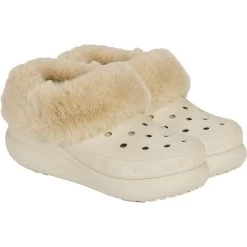 Crocs Unisex Furever Crush Shoes - Bone