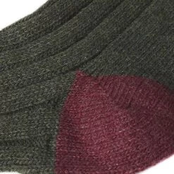 Barbour Contrast Gun Stockings - Olive/Cranberry -Fashion Lady gun oc 3 1 3