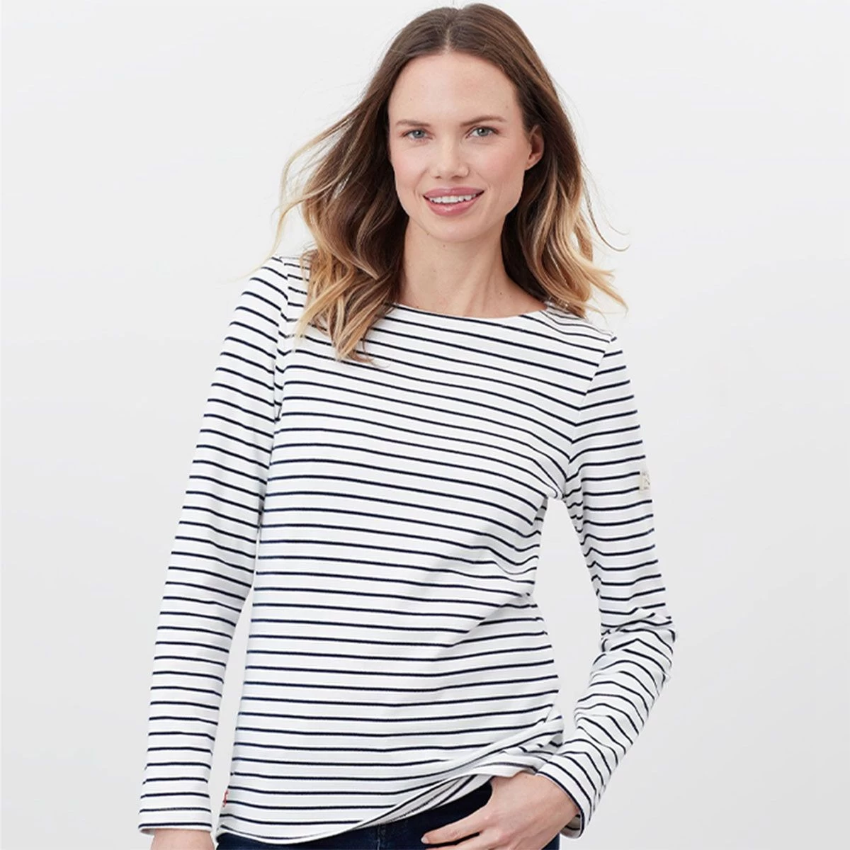 Joules Women’s Harbour Jersey Top – Cream/Navy Stripe 7 Joules Women’s Harbour Jersey Top – Cream/Navy Stripe - Image 7