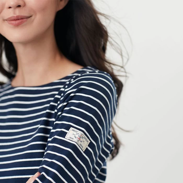 Joules Women’s Harbour Jersey Top – Navy Cream Stripe 2 Joules Women’s Harbour Jersey Top – Navy Cream Stripe - Image 2