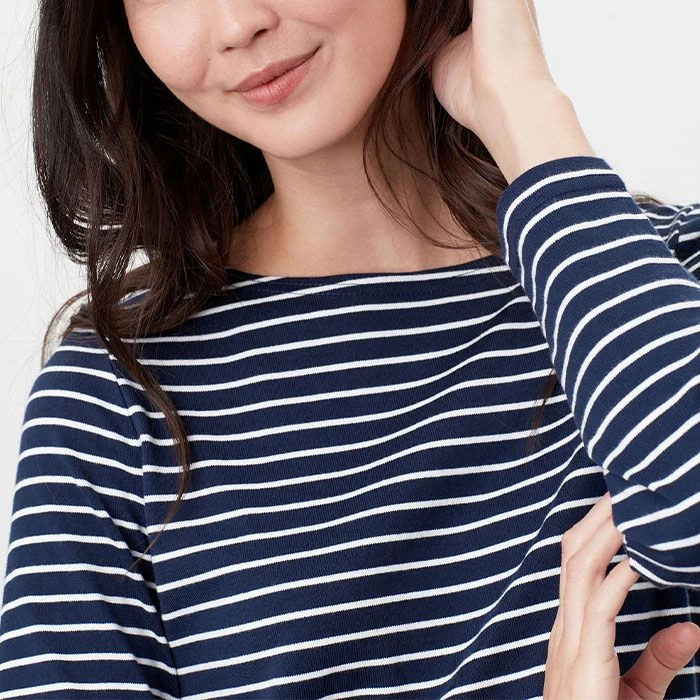 Joules Women’s Harbour Jersey Top – Navy Cream Stripe 4 Joules Women’s Harbour Jersey Top – Navy Cream Stripe - Image 4