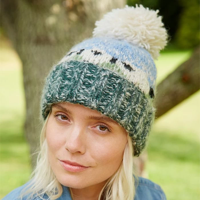 Pachamama Women’s Hazy Sheep Bobble Beanie 2 Pachamama Women’s Hazy Sheep Bobble Beanie - Image 2
