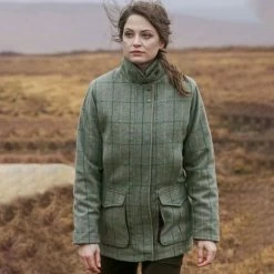 Hoggs Of Fife Women's Roslin Technical Tweed Field Coat - Spring Bracken -Fashion Lady hogs of fife 5