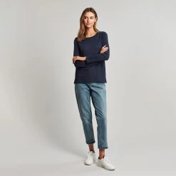 Joules Women's Holly Jersey Top - French Navy 12 Joules Women's Holly Jersey Top - French Navy -Fashion Lady holly french navy 5
