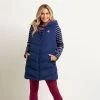 Brakeburn Women's Hooded Longline Quilted Gilet - Navy