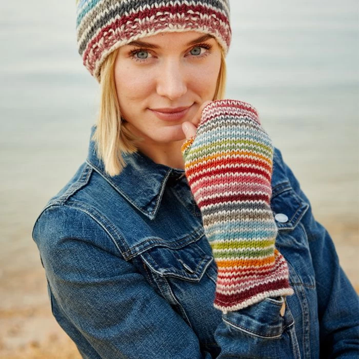 Pachamama Women’s Hoxton Stripe Wristwarmers 2 Pachamama Women’s Hoxton Stripe Wristwarmers - Image 2