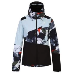 Dare 2b Women's Ice Waterproof Jacket - Lichen Green Abstract Print/Quiet Blue -Fashion Lady ice jacket 2