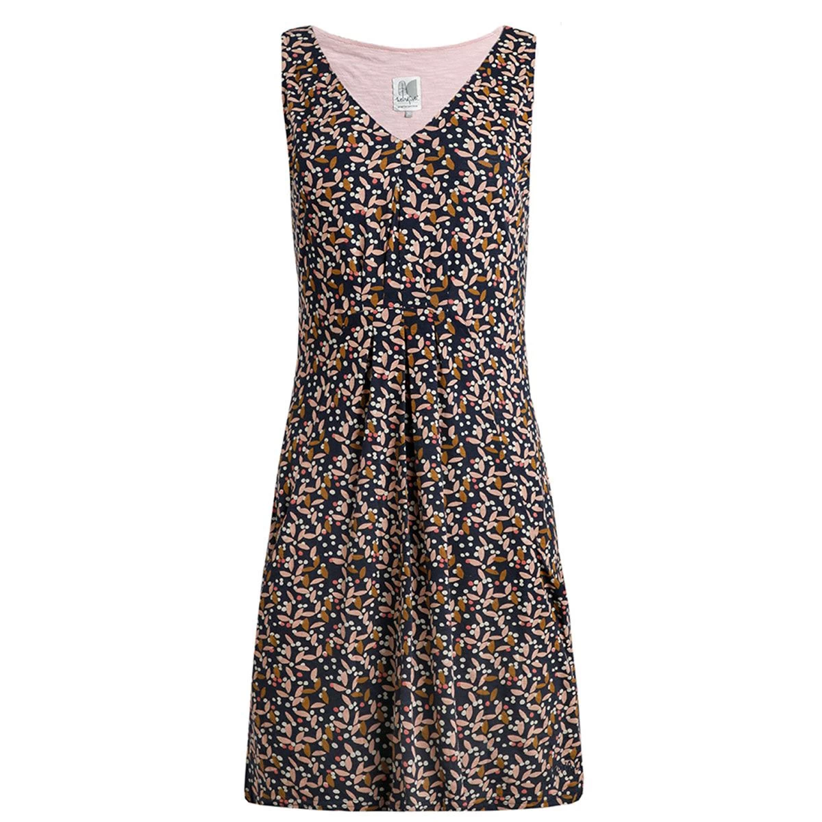 Weird Fish Women's Indus Printed Jersey Tunic - Dark Navy 3 Weird Fish Women's Indus Printed Jersey Tunic - Dark Navy - Image 3