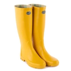 Le Chameau Women's Iris Jersey Lined Wellington Boot - Yellow
