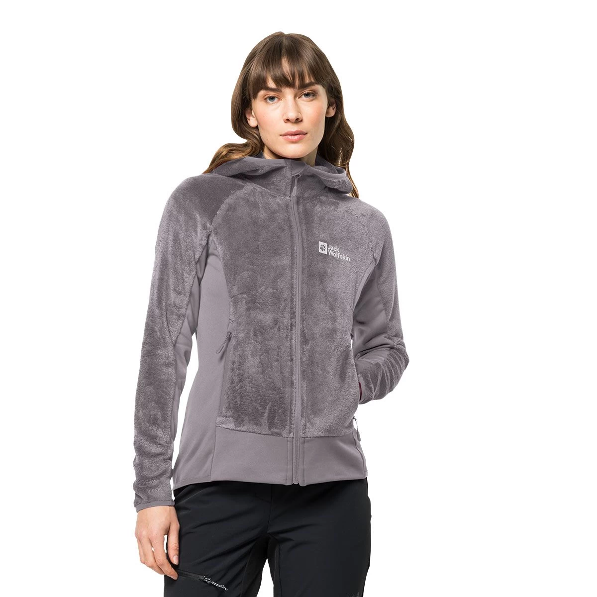 Jack Wolfskin Women’s Rotwand Hooded Full Zip Fleece – Seagull - Image 6