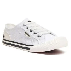 Rocket Dog Women's Jazzin Trainers - Palmetto White Eyelet -Fashion Lady jazzin palmetto white 1
