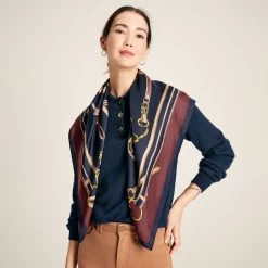 Joules Women's Bloomfield Silk Scarf - Equestrian Navy