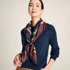 Joules Women's Bloomfield Silk Scarf - Equestrian Navy -Fashion Lady joules women s bloomfield silk scarf equestrian navy 5