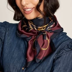 Joules Women's Bloomfield Silk Scarf - Equestrian Navy -Fashion Lady joules women s bloomfield silk scarf equestrian navy 7