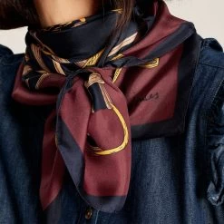Joules Women's Bloomfield Silk Scarf - Equestrian Navy -Fashion Lady joules women s bloomfield silk scarf equestrian navy 8