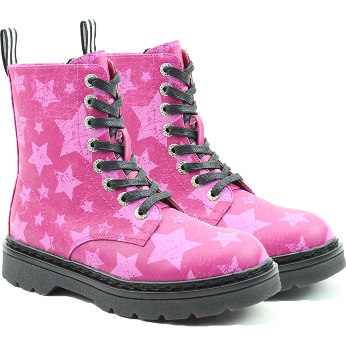 Heavenly Feet Women’s Justina Print Boots – Fuchsia Stars