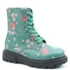 Heavenly Feet Women's Justina 2 Bee Flower Print Ankle Boots - Apple Green