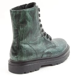 Heavenly Feet Women's Justina 2 Leaves Print Mid Boots - Emerald -Fashion Lady justina2 leaves print emerald 3