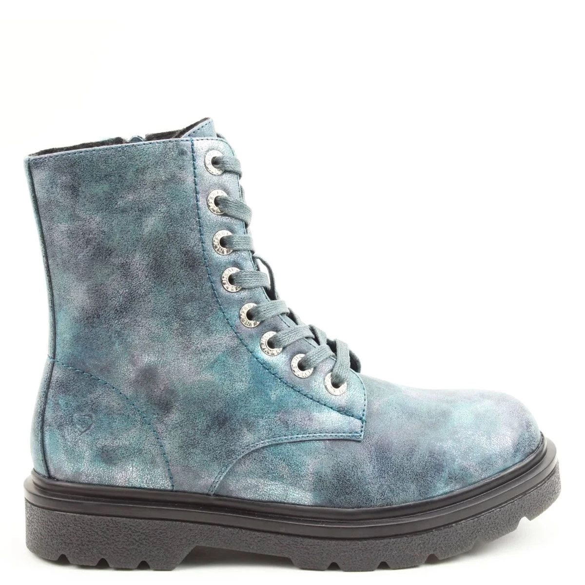 Heavenly Feet Women's Justina 2 Marble Print Mid Boots - Blue 2 Heavenly Feet Women's Justina 2 Marble Print Mid Boots - Blue - Image 2