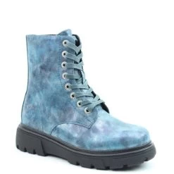 Heavenly Feet Women's Justina 2 Marble Print Mid Boots - Blue