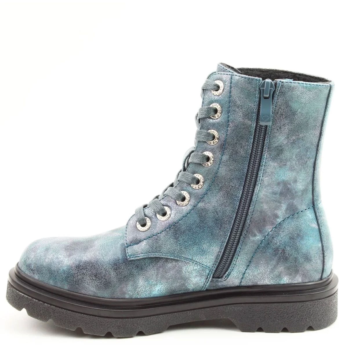 Heavenly Feet Women's Justina 2 Marble Print Mid Boots - Blue 4 Heavenly Feet Women's Justina 2 Marble Print Mid Boots - Blue - Image 4