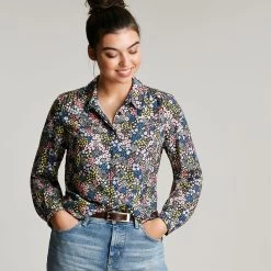 Joules Women's Kalina Jersey Blouse - Navy Ditsy -Fashion Lady kalina navy ditsy 1 1