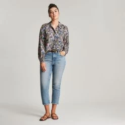 Joules Women's Kalina Jersey Blouse - Navy Ditsy -Fashion Lady kalina navy ditsy 5