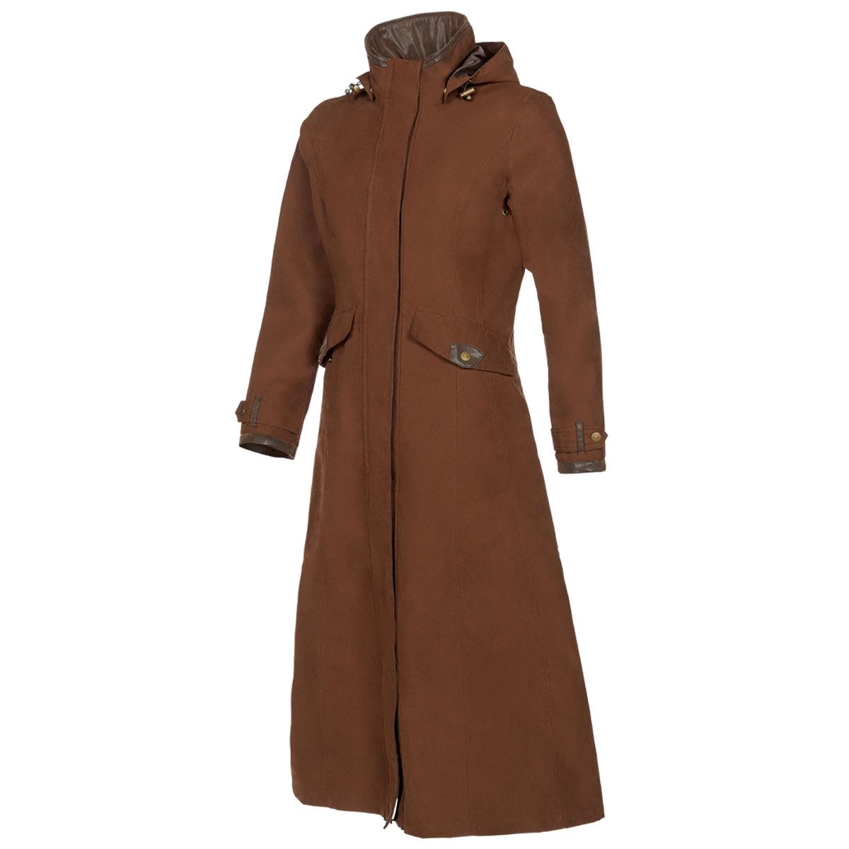 Baleno Women's Kensington Full Length Riding Coat - Earth Brown 5 Baleno Women's Kensington Full Length Riding Coat - Earth Brown - Image 5