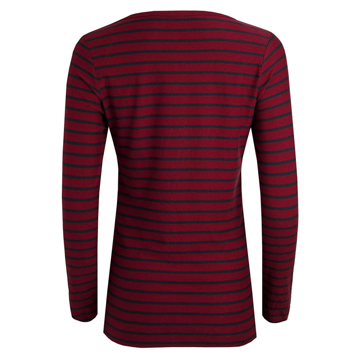 Weird Fish Women's Lanty Long Sleeved Striped Tee - Mulberry 2 Weird Fish Women's Lanty Long Sleeved Striped Tee - Mulberry - Image 2