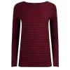 Weird Fish Women's Lanty Long Sleeved Striped Tee - Mulberry