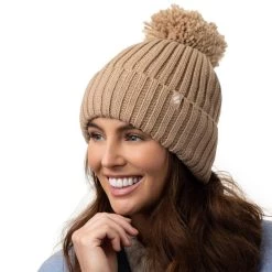 Heat Holders Women’s Arden Pom Pom Hat - Camel
