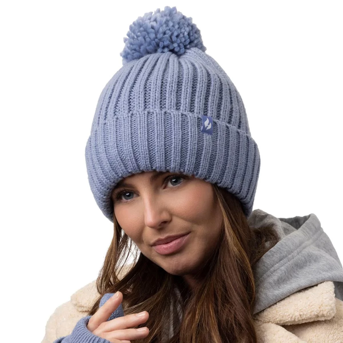 Heat Holders Women’s Arden Pom Pom Hat – Dusky Blue 4 Heat Holders Women’s Arden Pom Pom Hat – Dusky Blue - Image 4