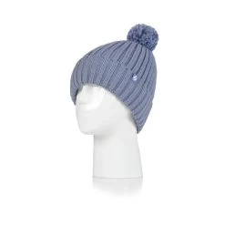 Heat Holders Women’s Arden Pom Pom Hat – Dusky Blue 5 Heat Holders Women’s Arden Pom Pom Hat – Dusky Blue -Fashion Lady lds arden thermal hat dsky blu 2