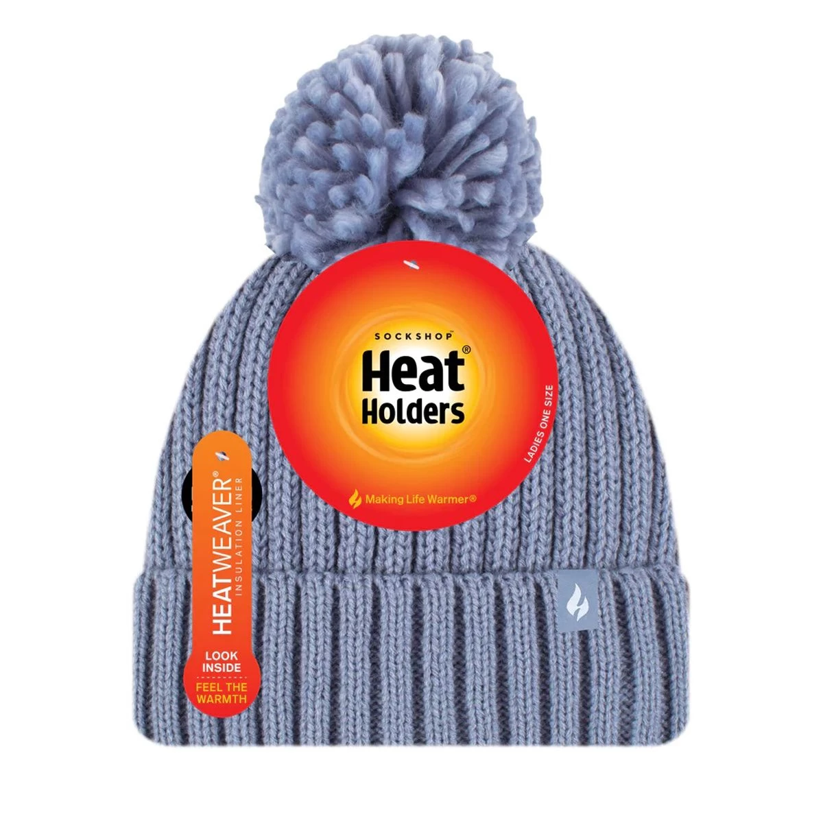 Heat Holders Women’s Arden Pom Pom Hat – Dusky Blue 3 Heat Holders Women’s Arden Pom Pom Hat – Dusky Blue - Image 3