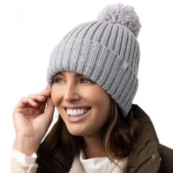 Heat Holders Women’s Arden Pom Pom Hat – Light Grey -Fashion Lady lds arden thermal hat lt grey 1 1
