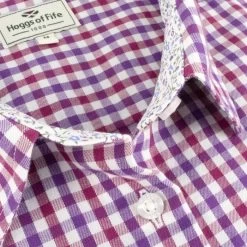 Hoggs Of Fife Women's Becky II Cotton Shirt - Violet/Cerise -Fashion Lady lds becky 11 shirt vio cerise 1