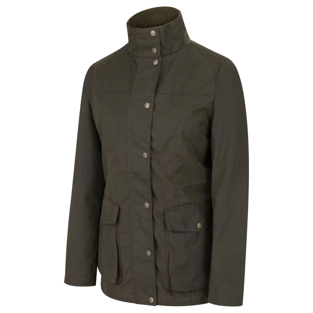 Hoggs Of Fife Women's Caledonia Waxed Jacket - Antique Olive 2 Hoggs Of Fife Women's Caledonia Waxed Jacket - Antique Olive - Image 2
