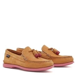 Chatham Women's Crete G2 Loafer Shoes- Tan/Pink -Fashion Lady lds crete g2 tanpink 3 1