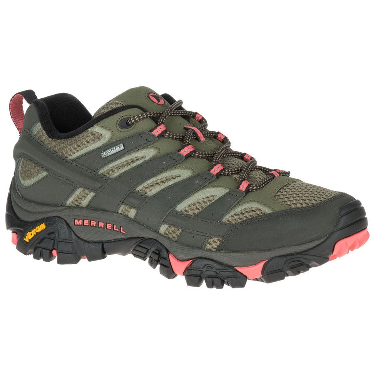 Merrell Women’s Moab 2 Gore-Tex Low Walking Shoes – Beluga/Olive 2 Merrell Women’s Moab 2 Gore-Tex Low Walking Shoes – Beluga/Olive - Image 2