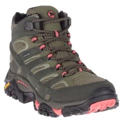 Merrell Women’s Moab 2 Gore-Tex Mid Walking Boots – Beluga/Olive -Fashion Lady lds moab 2 mid gtx beluga olive 1