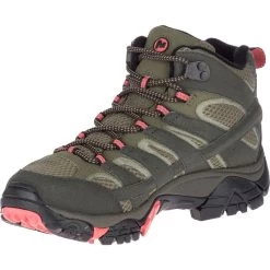 Merrell Women’s Moab 2 Gore-Tex Mid Walking Boots – Beluga/Olive -Fashion Lady lds moab 2 mid gtx beluga olive 3