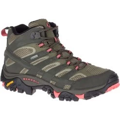 Merrell Women’s Moab 2 Gore-Tex Mid Walking Boots – Beluga/Olive -Fashion Lady lds moab 2 mid gtx beluga olive 7