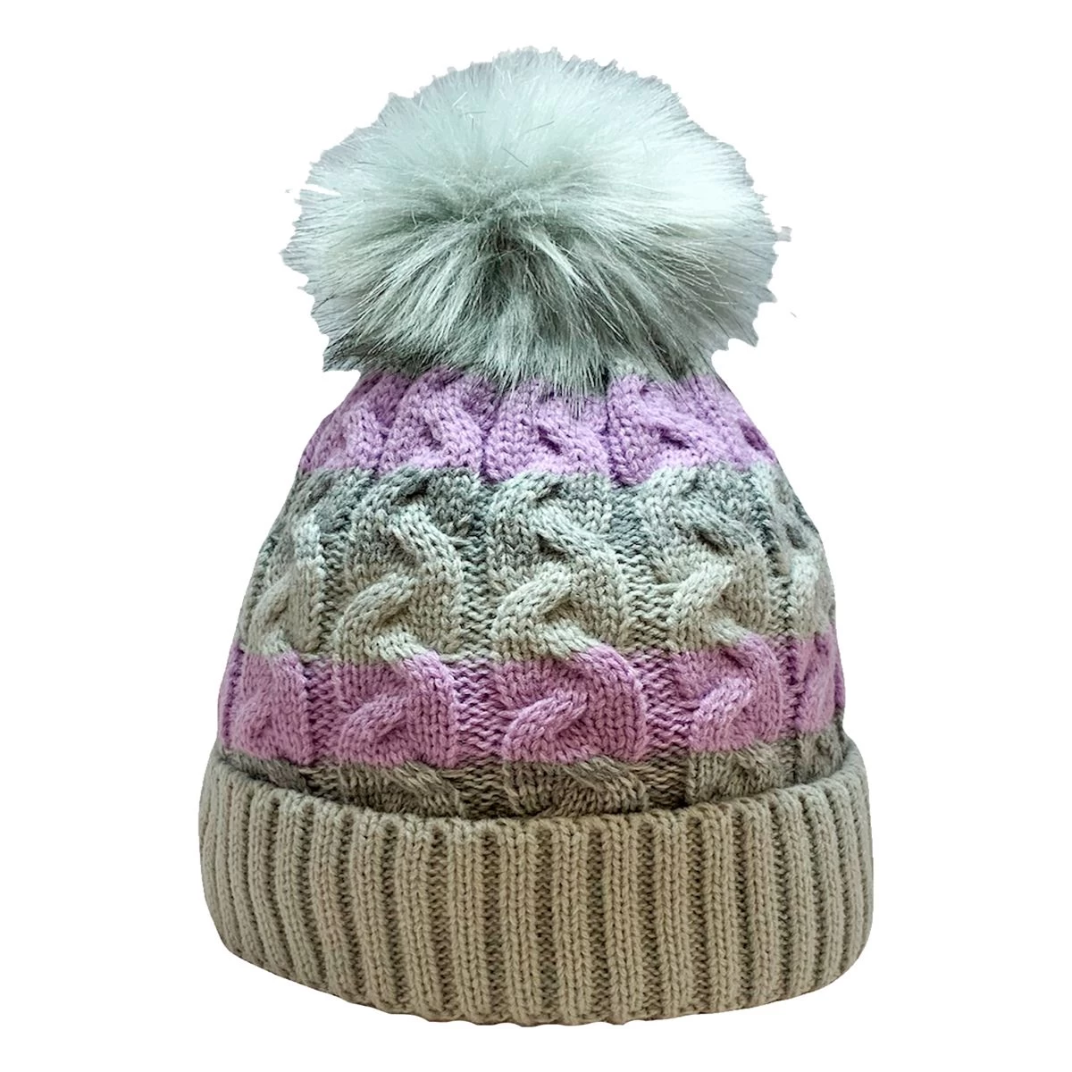 Women’s Shetland Bobble Hat – Lilac 1 Women’s Shetland Bobble Hat – Lilac